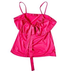 Lash Next Door Boutique Barbie Pink Summer Tie Front Tank Top Size Small